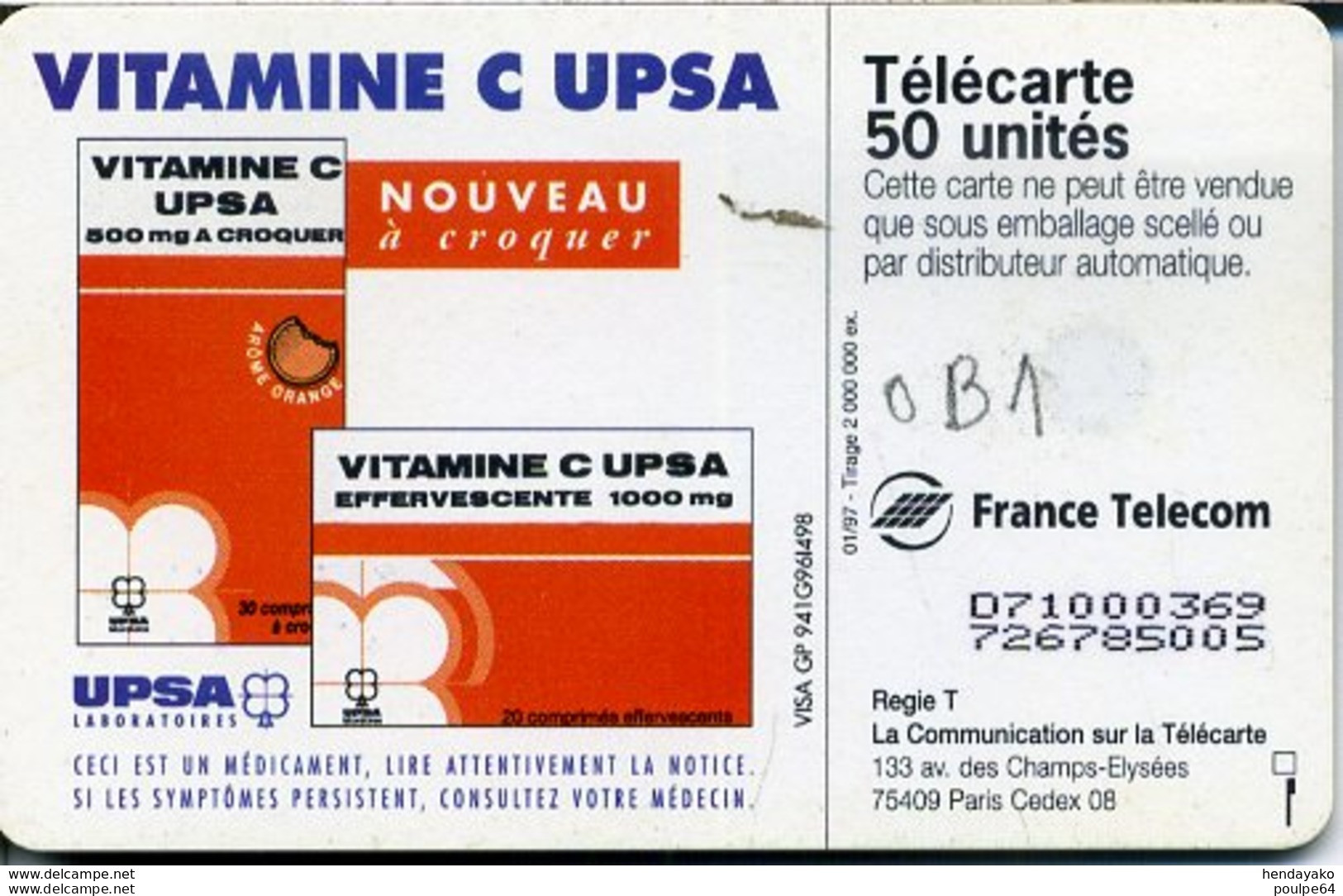 F0714   01/1997 VITAMINE C UPSA   50 OB1 - 1997