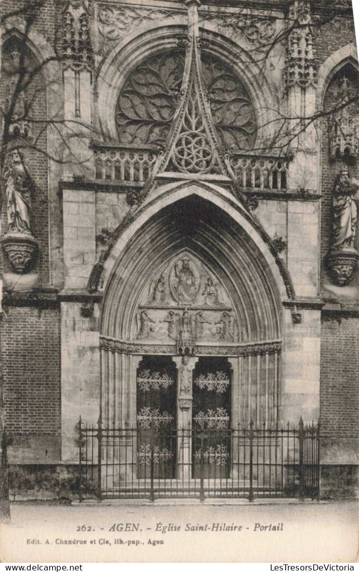 FRANCE - Agen - Eglise Saint Hilaire - Portail - Carte Postale Ancienne - Agen