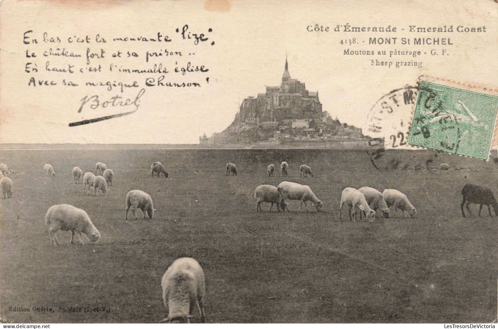 FRANCE - Côte D'Emeraude - Mont Saint Michel - Moutons Au Pâturage - GF - Carte Postale Ancienne - Le Mont Saint Michel