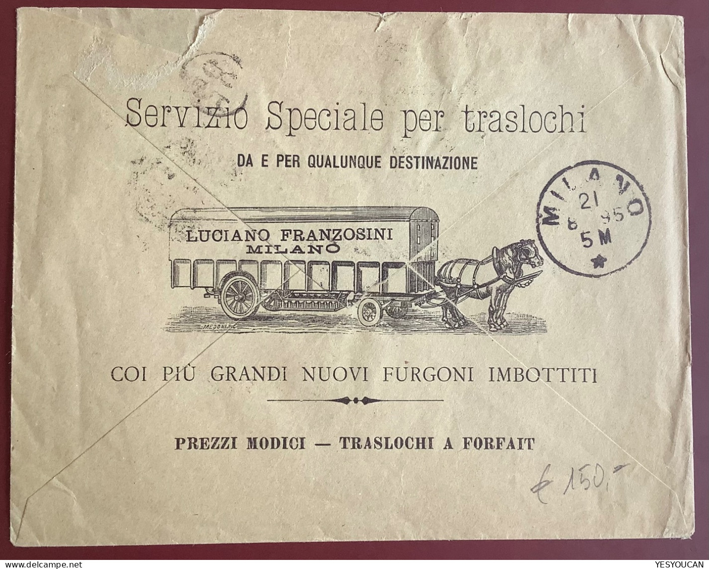 R ! Agenzie Postali MILANO A16 VIA SANT’ORGOLA 1895lettera Illustrata Regno D’ Italia Umberto (illustrated Cover Italy - Marcophilia