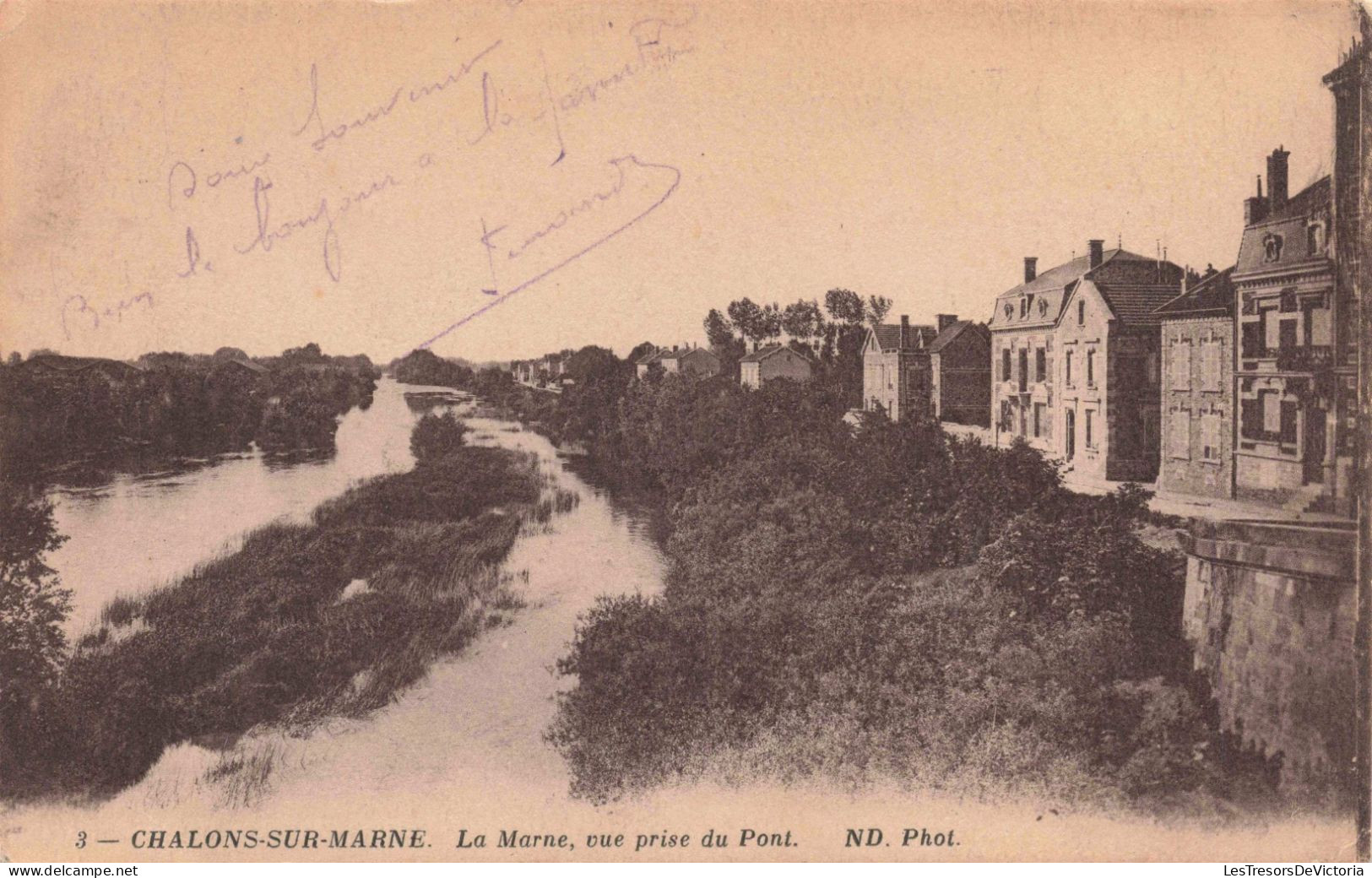 FRANCE - Châlon Sur Marne - La Marne - Vue Prise Du Pont -  Carte Postale Ancienne - Châlons-sur-Marne