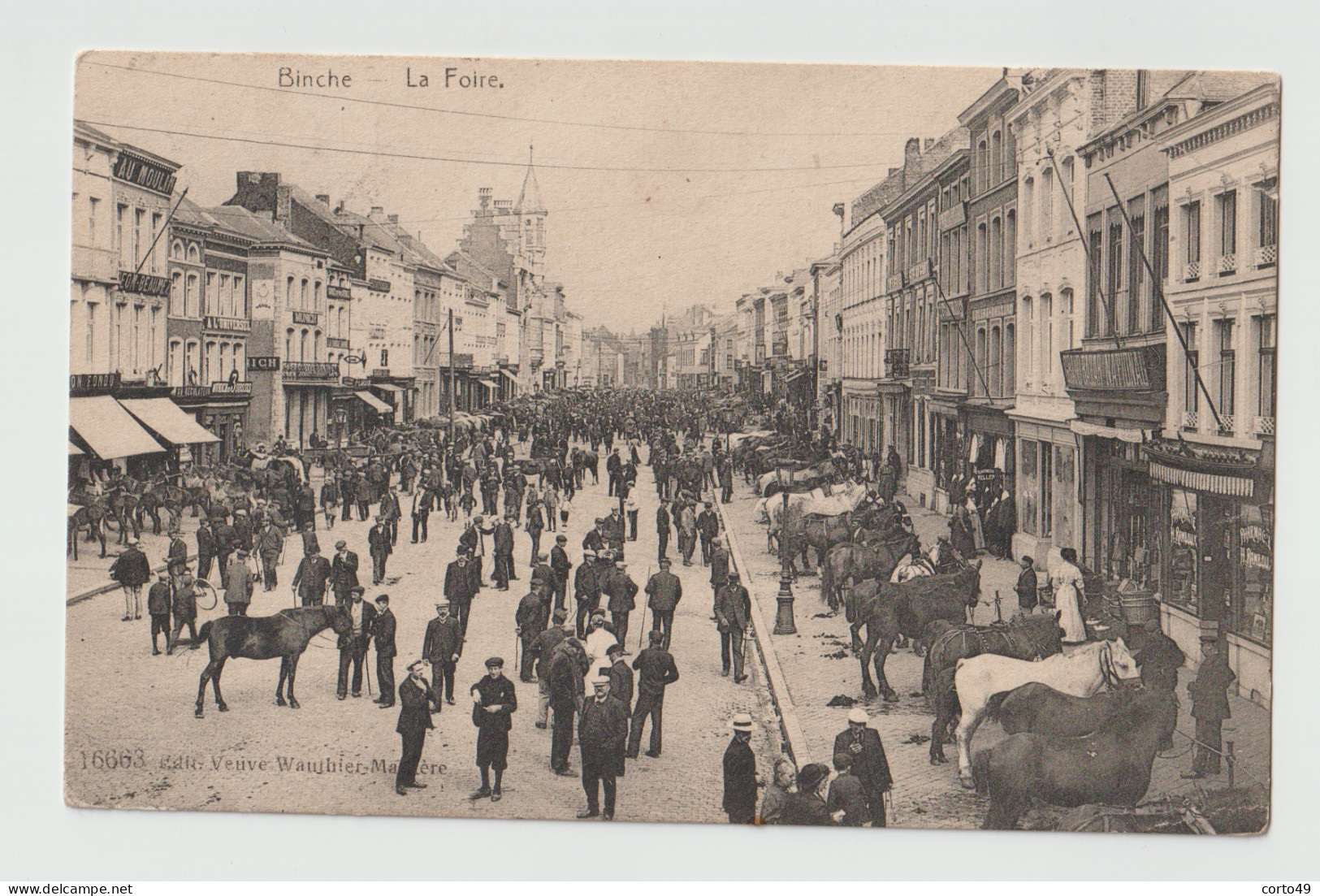 1910 -CP De BINCHE - LA FOIRE AUX CHEVAUX - Voir Les 2 Scans ! - Binche