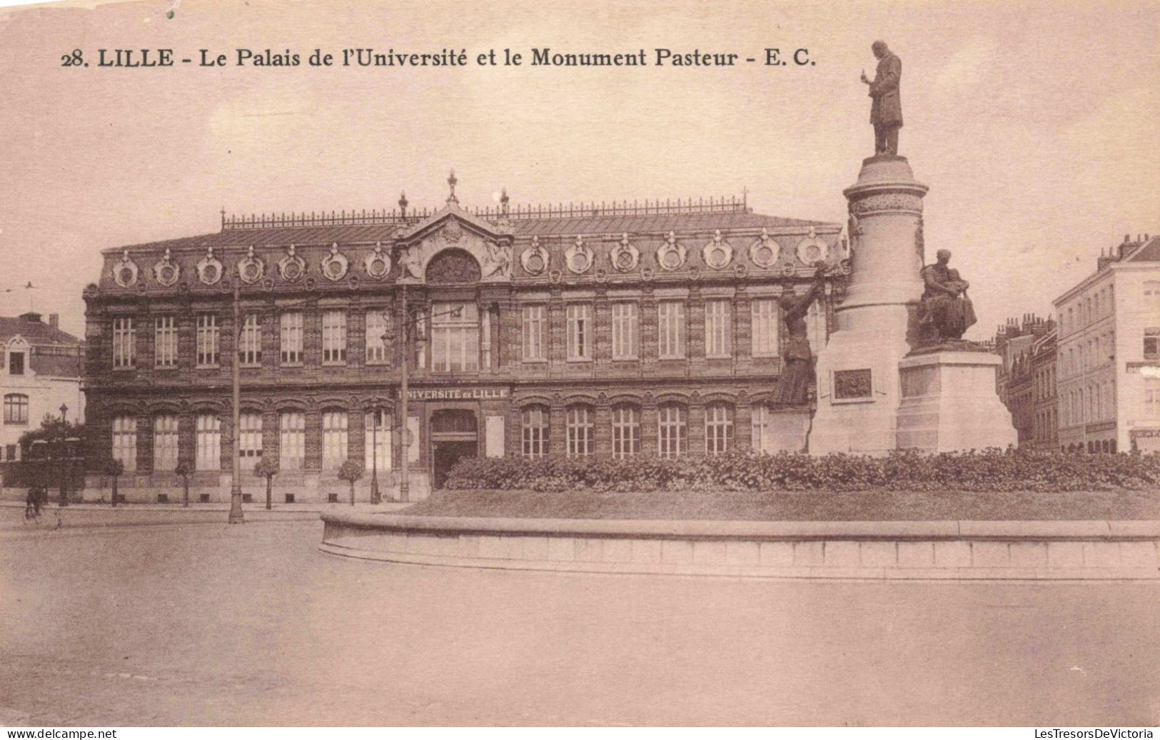 FRANCE - Lille - Le Palais De L'Université Et Le Monument Pasteur - EC - Carte Postale Ancienne - Lille