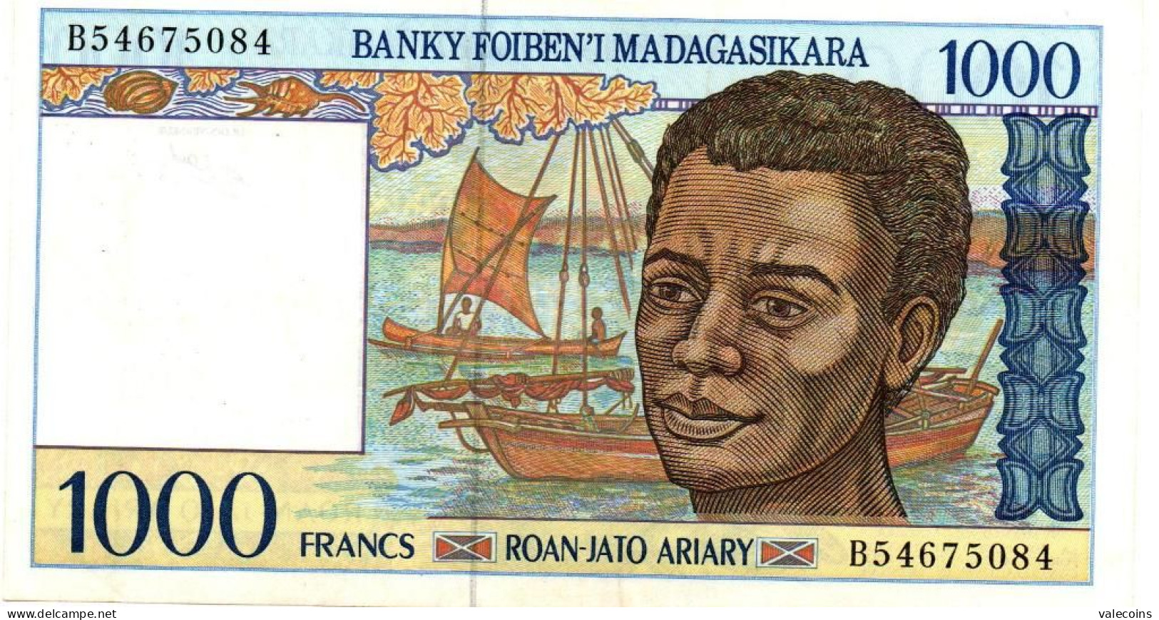 MADAGASCAR - ND (1996-04) - 1000 Francs - P 76 B - XF+ - Madagaskar