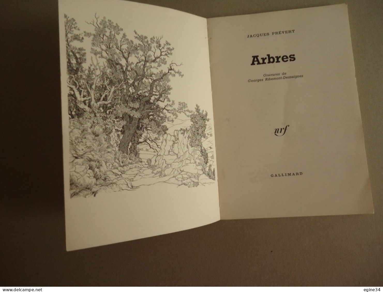 Gallimard - Jacques Prévert - Arbres - Gravures G. Ribemont-Dessaignes - 1976 - Auteurs Français