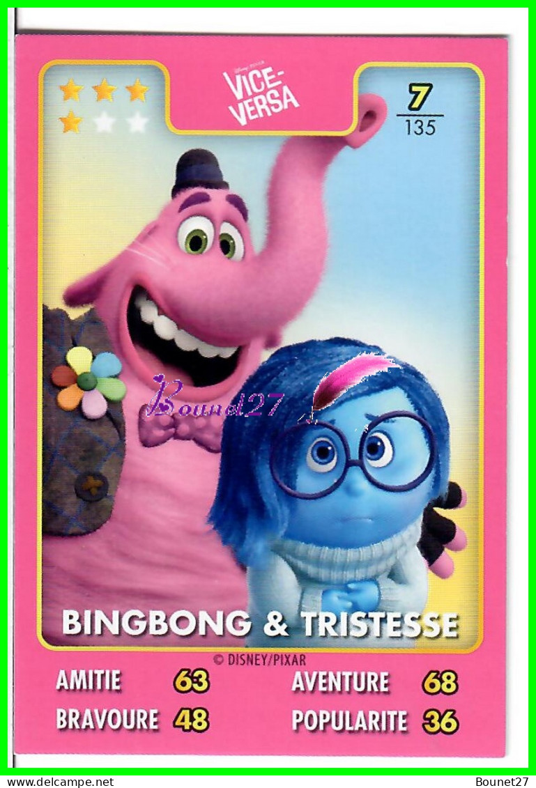 Carte Auchan Disney Pixar 2015 - VICE VERSA - N°7 BINGBONG ET TRISTESSE - Disney