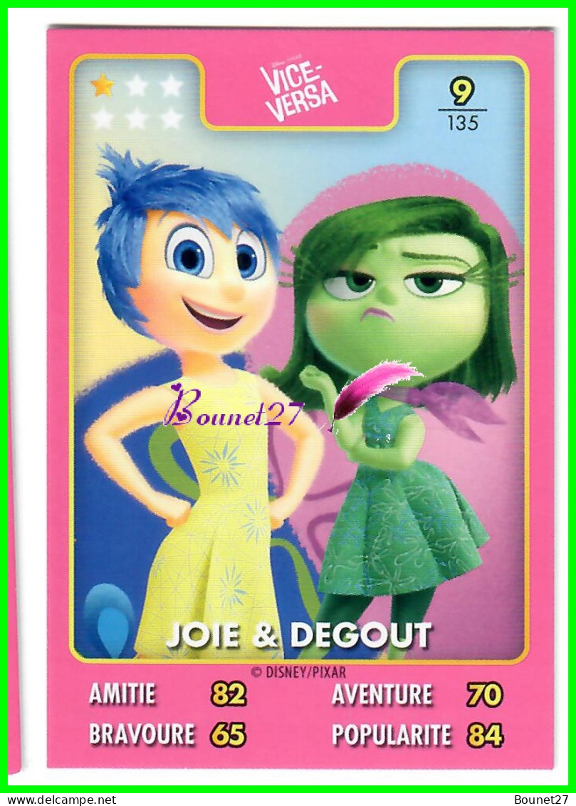 Carte Auchan Disney Pixar 2015 - VICE VERSA - N°9 JOIE ET DEGOUT - Disney