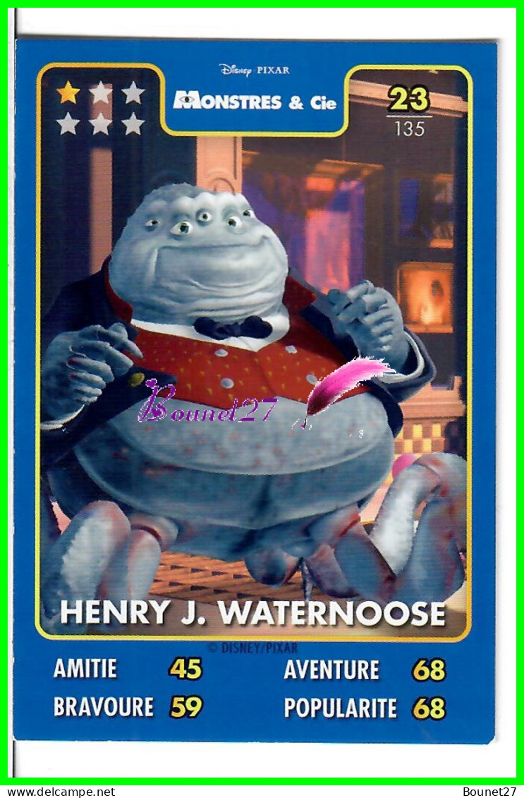 Carte Auchan Disney Pixar 2015 - MONSTRE ET CIE - N°23 HENRY J. WATERNOOSE - Disney