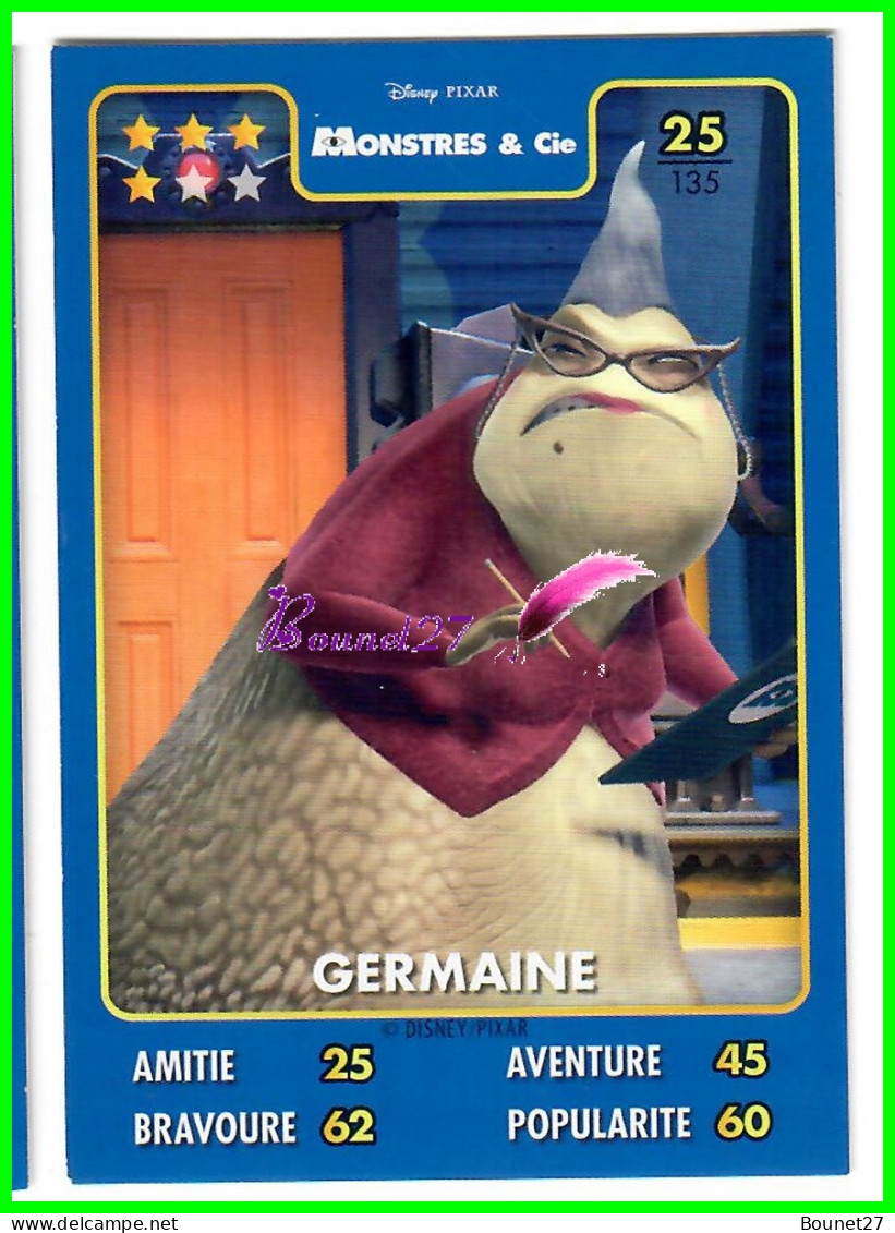 Carte Auchan Disney Pixar 2015 - MONSTRE ET CIE - N°25 GERMAINE - Disney