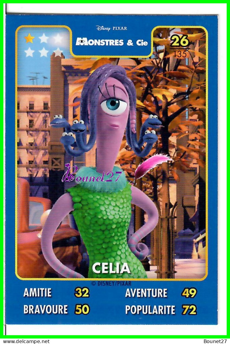 Carte Auchan Disney Pixar 2015 - MONSTRE ET CIE - N°26 CELIA - Disney