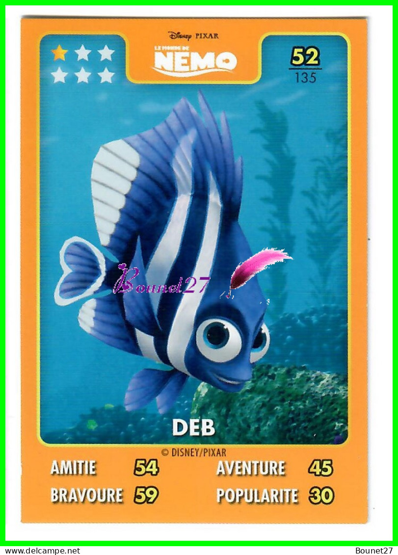 Carte Auchan Disney Pixar 2015 - LE MONDE DE NEMO - N°52 DEB - Disney