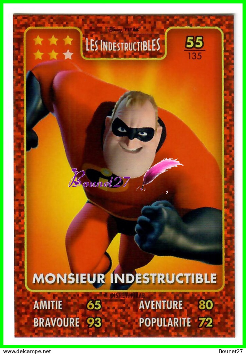 Carte Auchan Disney Pixar 2015 - LES INDESTRUCTIBLES - N°55 MONSIEUR INDESTRUCTIBLE Brillante - Disney