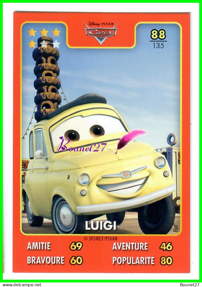 Carte Auchan Disney Pixar 2015 - CARS- N°88 LUIGI - Disney
