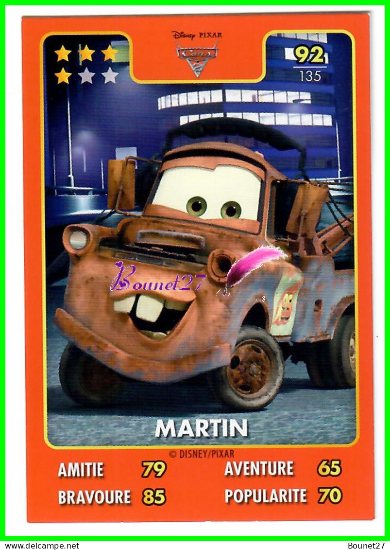 Carte Auchan Disney Pixar 2015 - CARS- N°92 MARTIN - Disney