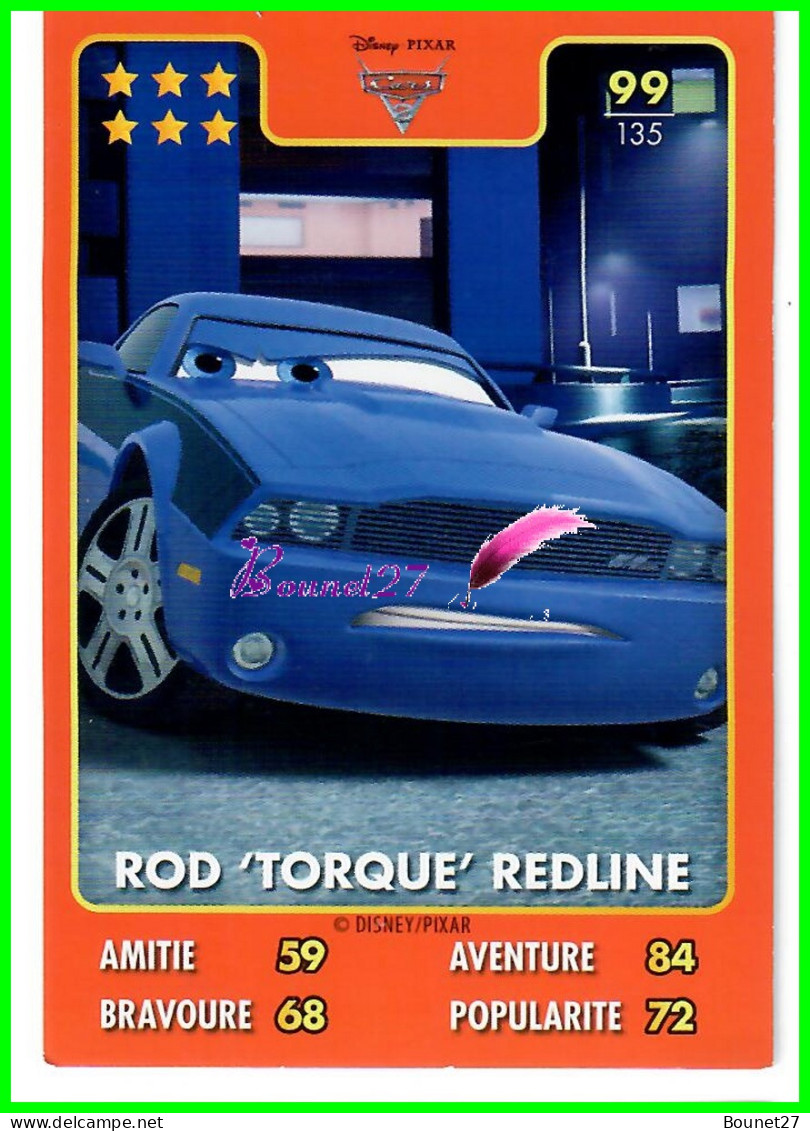 Carte Auchan Disney Pixar 2015 - CARS- N°99 ROD TORQUE REDLINE - Disney