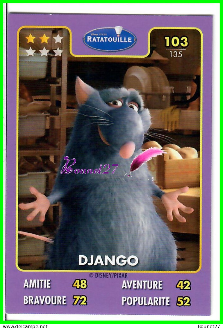 Carte Auchan Disney Pixar 2015 - RATATOUILLE- N°103 DJANGO - Disney