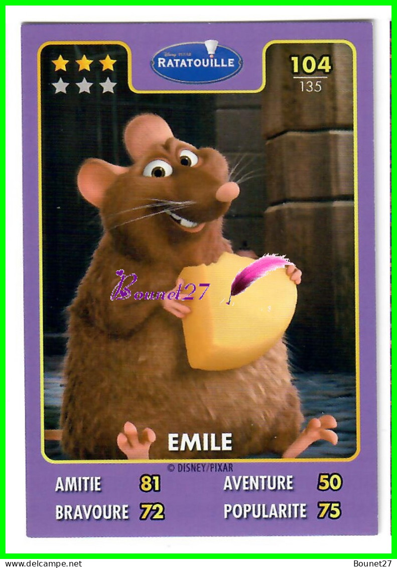 Carte Auchan Disney Pixar 2015 - RATATOUILLE- N°104 EMILE - Disney