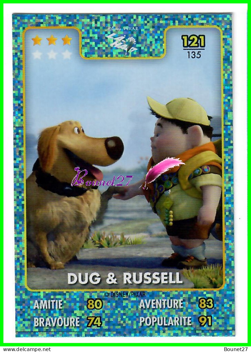 Carte Auchan Disney Pixar 2015 - LA HAUT - N°121 DUG ET RUSSELL Brillante - Disney