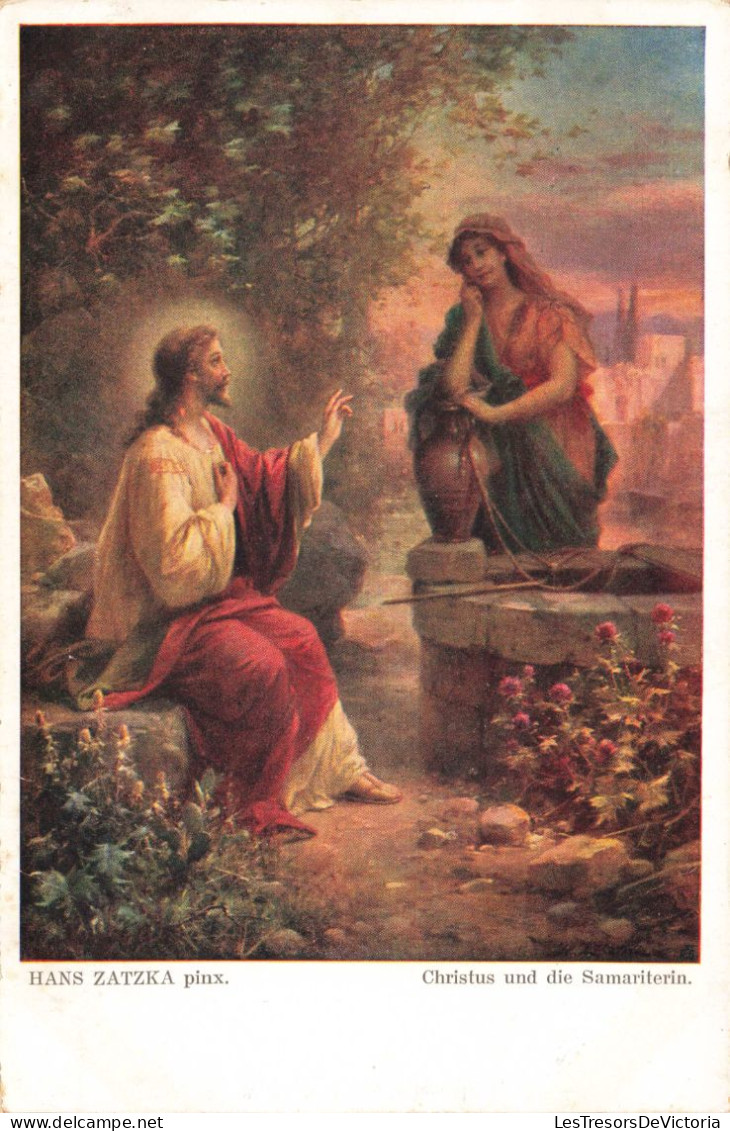 PHOTOGRAPHIE - Le Christ Et La Samaritaine  - Colorisé - Carte Postale Ancienne - Photographie