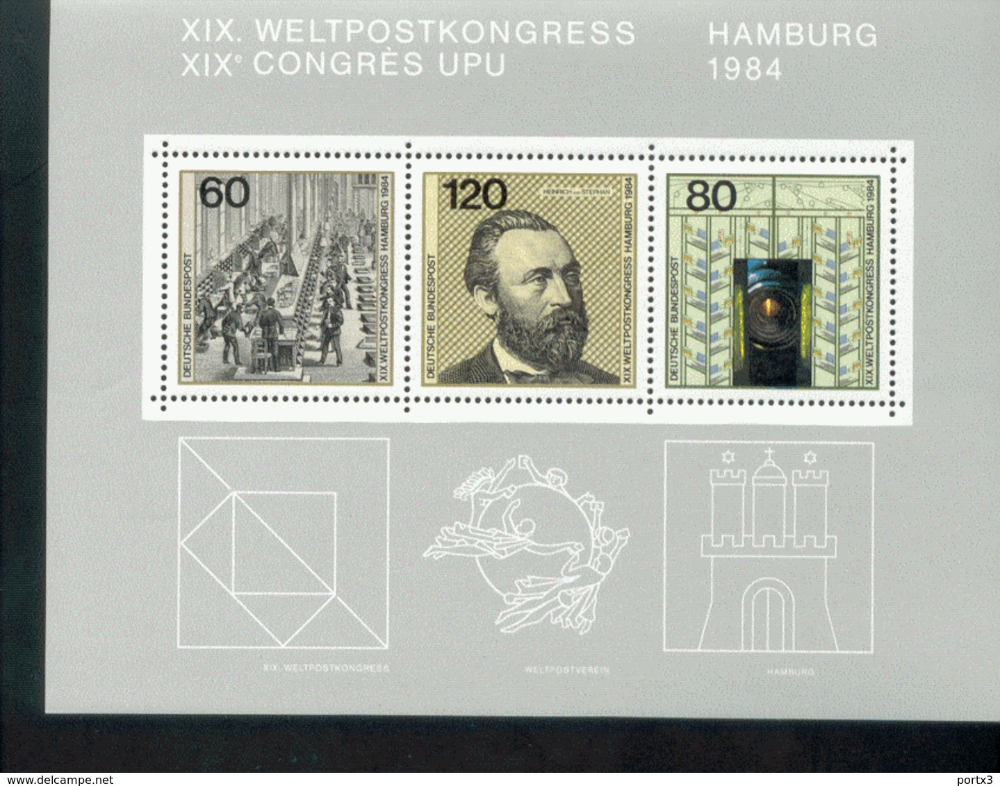 Bund Block 19 Weltpostkongress Heinrich Von Stephan 5 Stück / Items Postfrisch MNH ** Neuf - 1981-1990