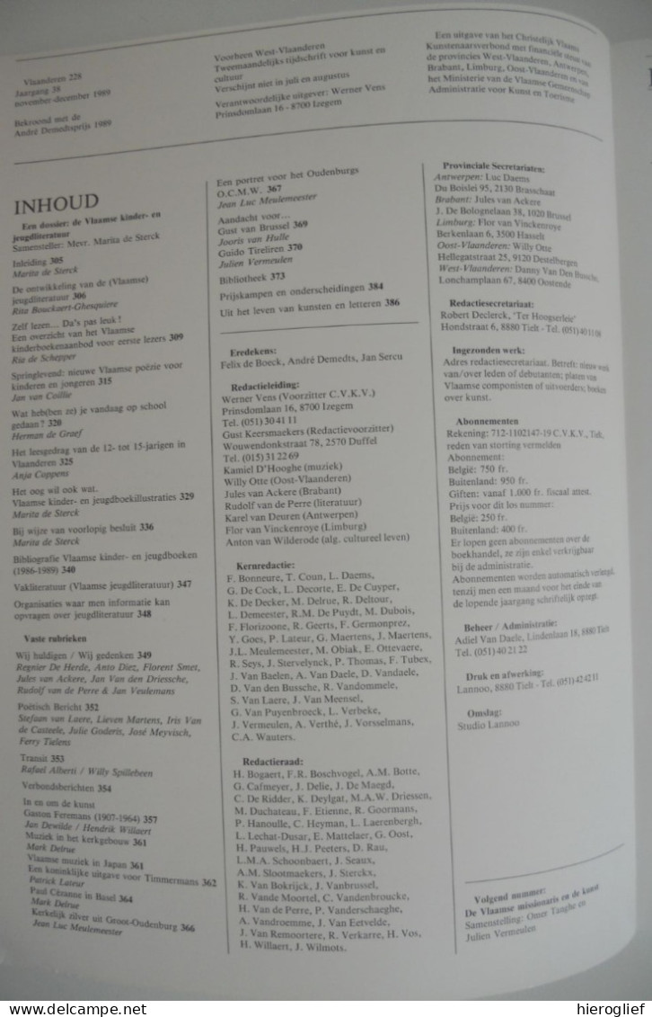 De Vlaamse Jeugd- En Kinderliteratuur - Themanummer Tijdschrift VLAANDEREN 1989 Nr 228 Literatuur Poëzie Kinderen School - Other & Unclassified