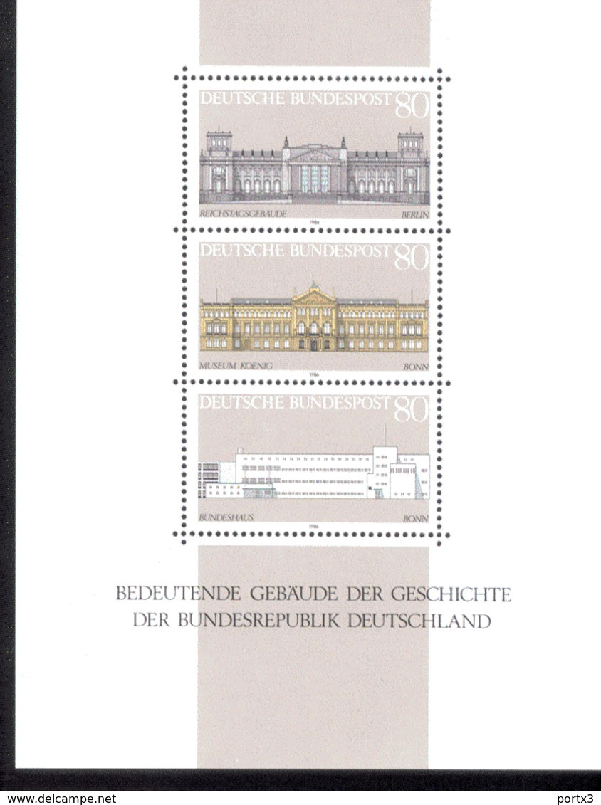 Bund Block 20 Bedeutende Gebäude 5 Stück / Items Postfrisch MNH ** Neuf - 1981-1990