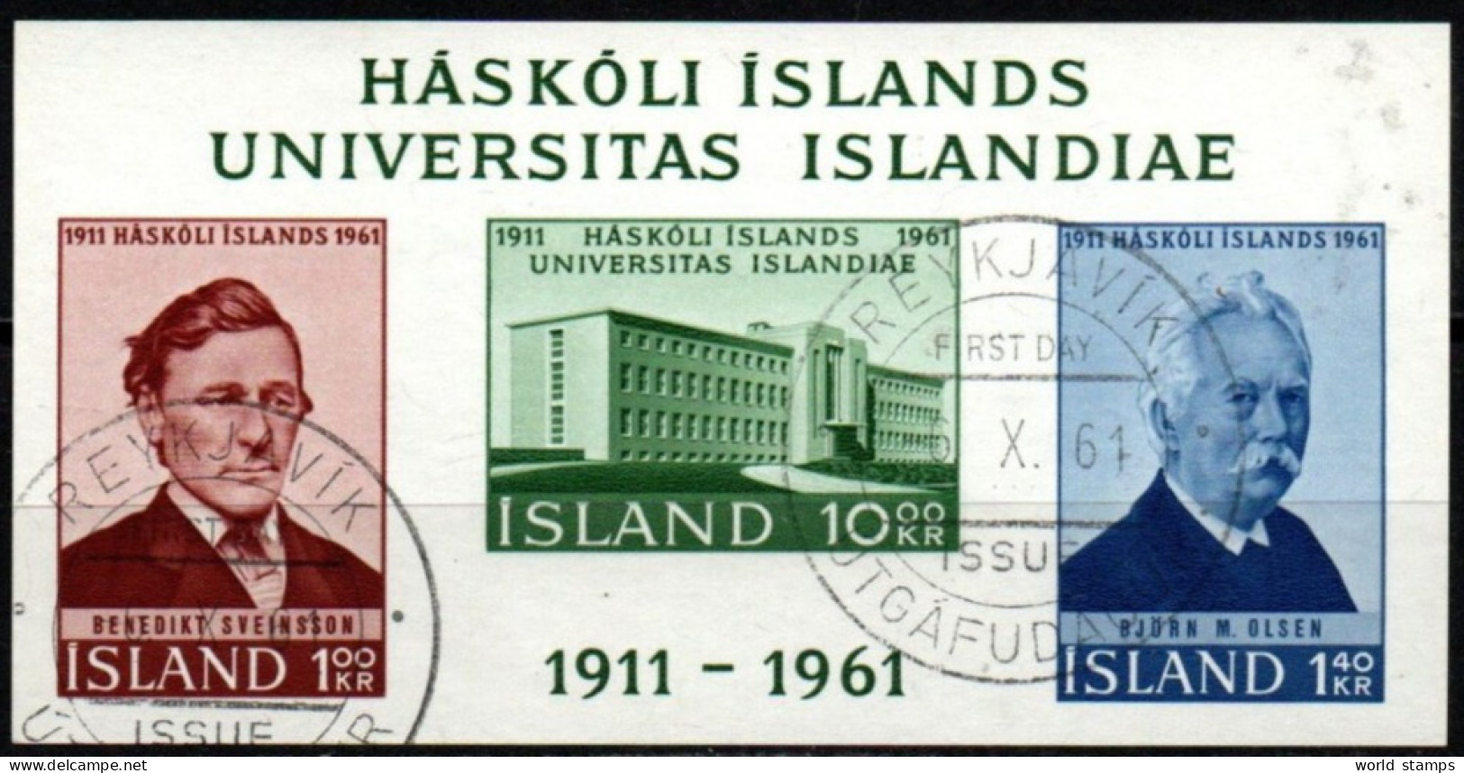 ISLANDE 1961 O - Blocs-feuillets