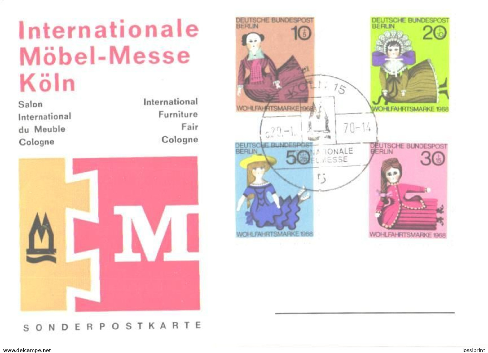 Germany:Maxi Card, Special Cancellation Internationale Möbel-messe, Köln 1970 - 1961-1980
