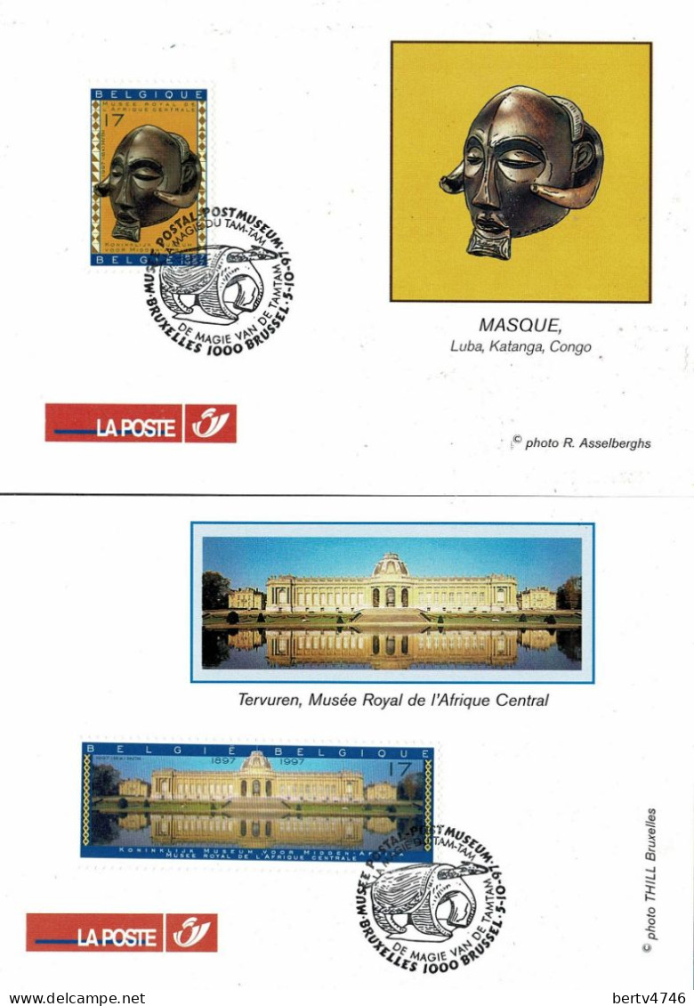 Belg. 1997 - 2727/29 - 3 Cartes Maximum La Poste - Musée Royal De L'Afrique Centrale. - 1991-2000