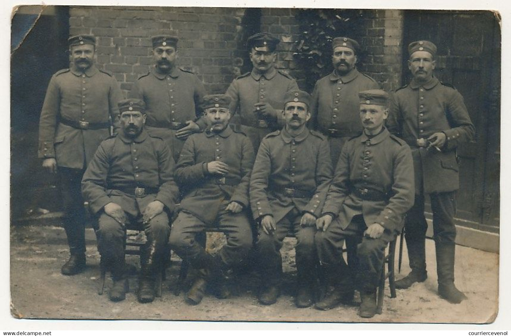 2 CPA Photo - Groupes De Militaires Allemands, Hommes De Troupe, Officiers - Guerre De 1914/18 - War 1914-18