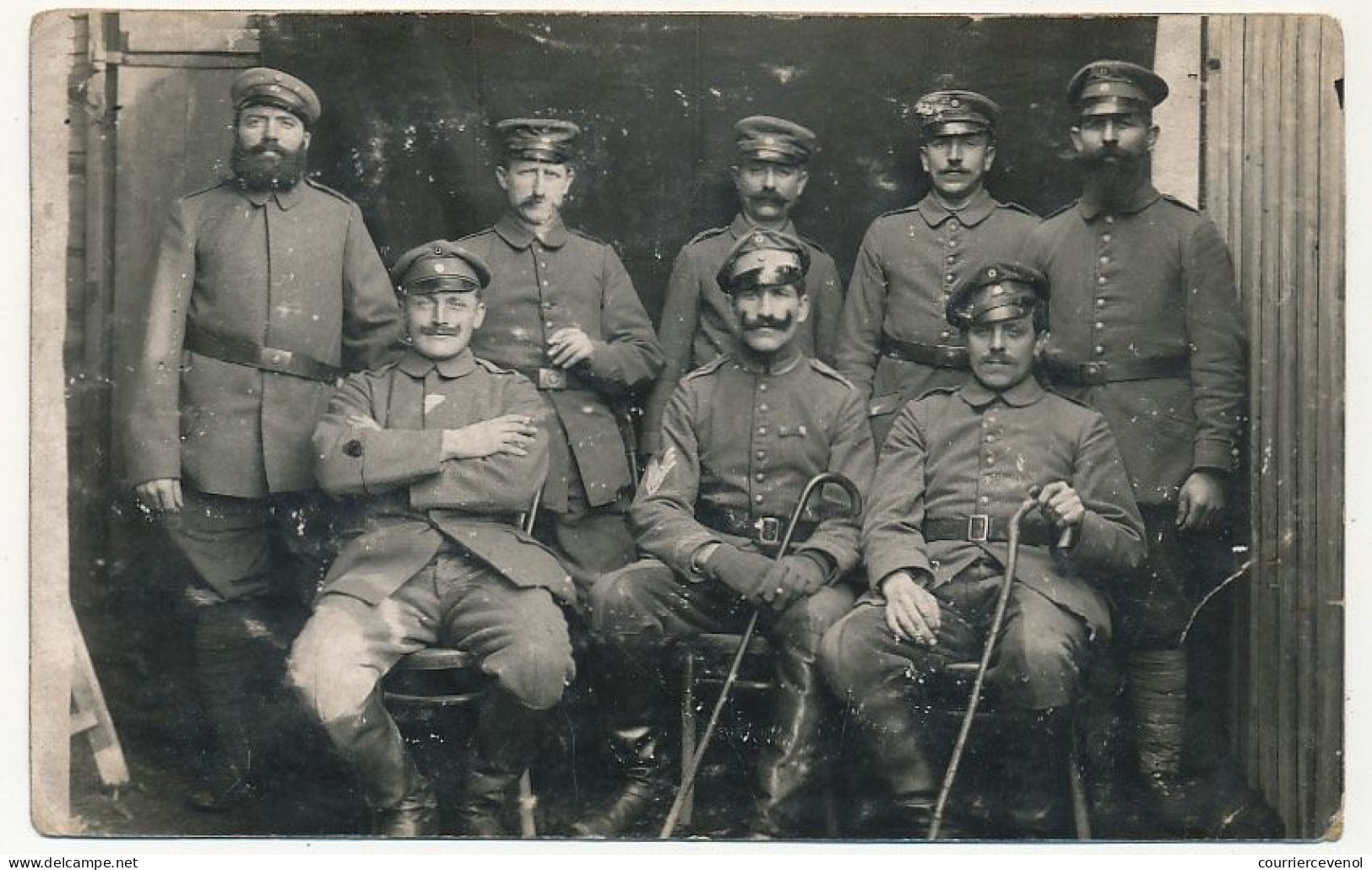 2 CPA Photo - Groupes De Militaires Allemands, Hommes De Troupe, Officiers - Guerre De 1914/18 - War 1914-18