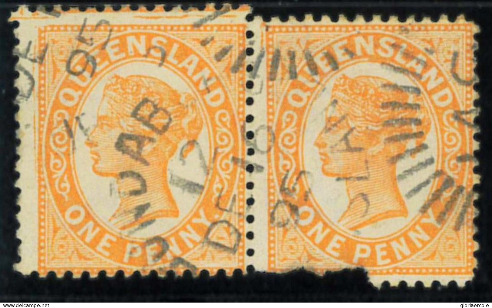 P1712 - QUEENSLAND , SG 83 IN PAIR, MISPERFORATED!!!!!! USED - Used Stamps