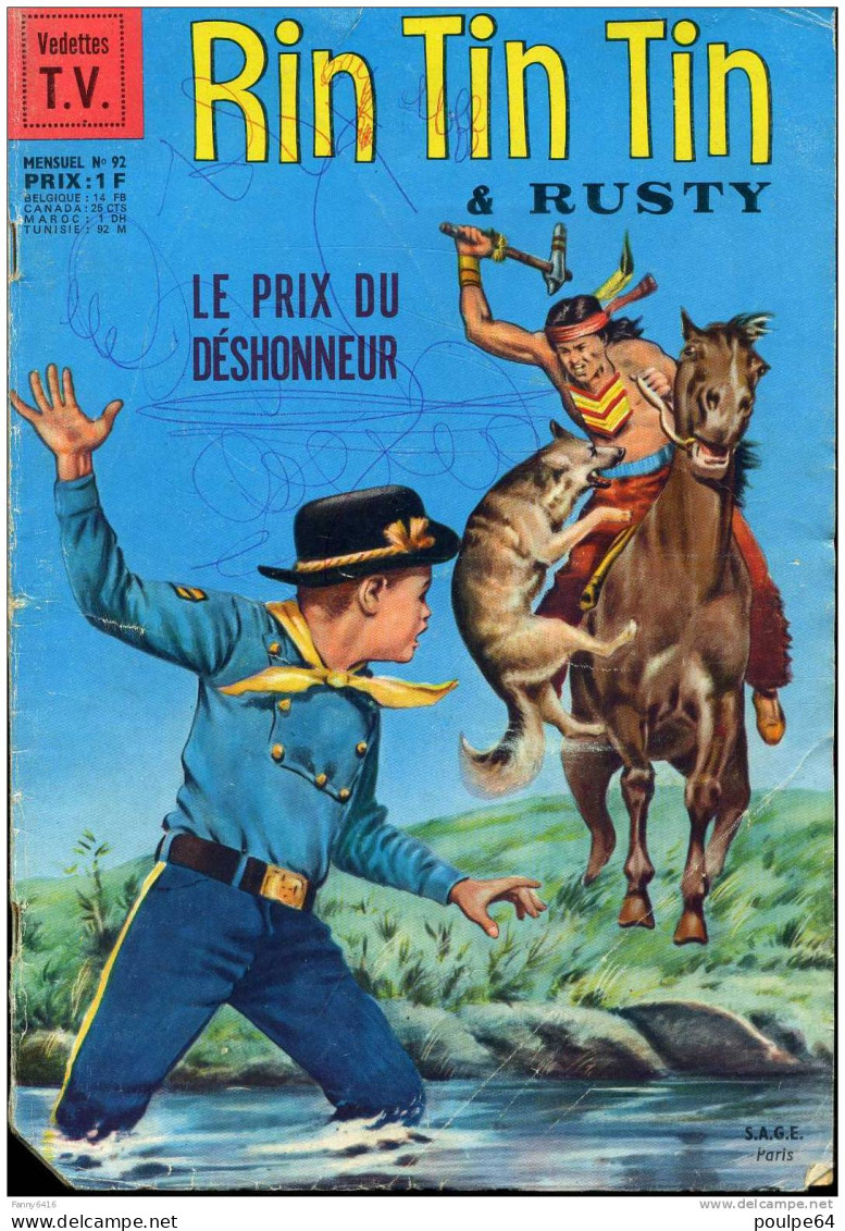 Rintintin  - N°92 - Éditions S.A.G.E. - 52 Pages - Rintintin