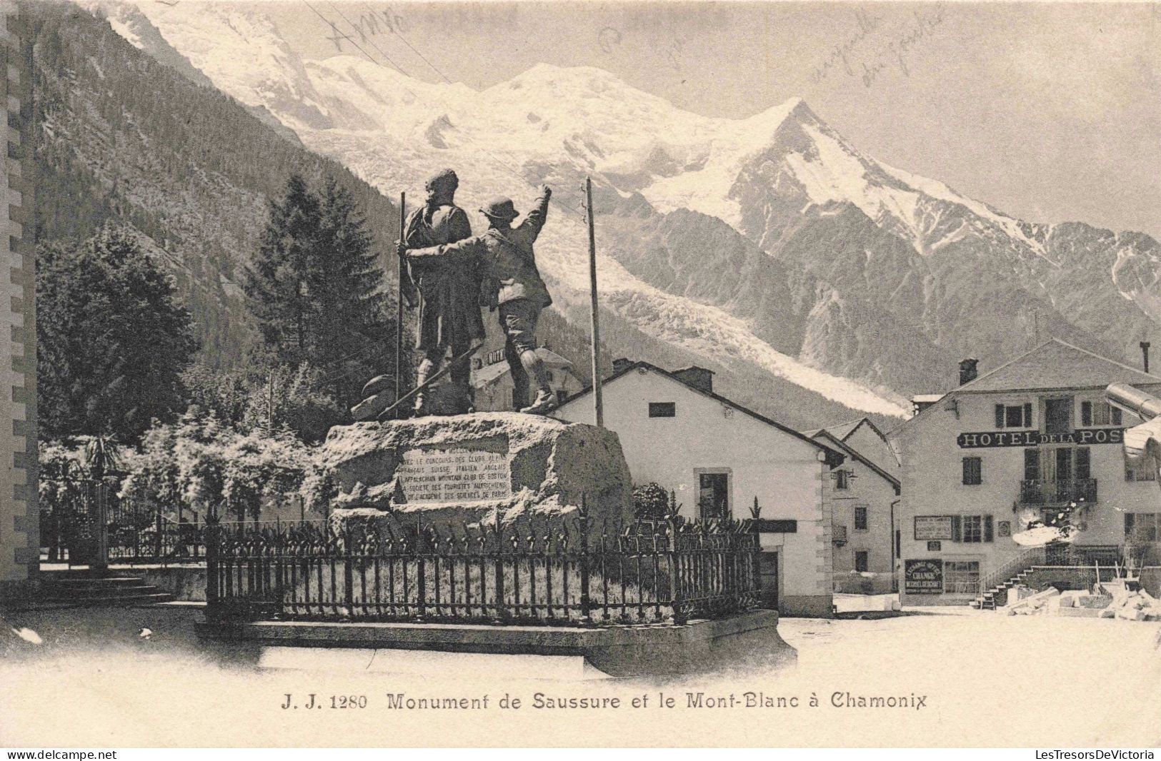 FRANCE - Chamonix - Monument De Saussure Et Le Mont-Blanc - Carte Postale Ancienne - Chamonix-Mont-Blanc