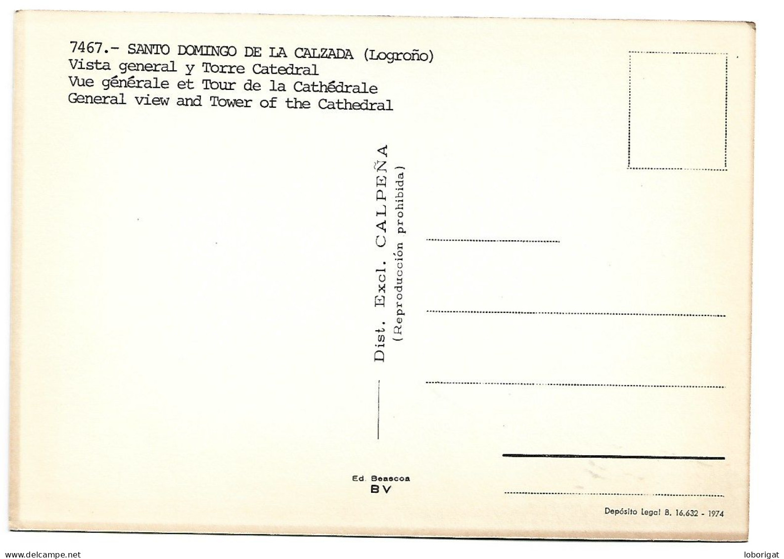 VISTA GENERAL Y TORRE CATEDRAL / GENERAL VIEW AND TOWER OF CATHEDR.- SANTO DOMINGO DE LA CALZADA / LA RIOJA.- ( ESPAÑA ) - La Rioja (Logrono)