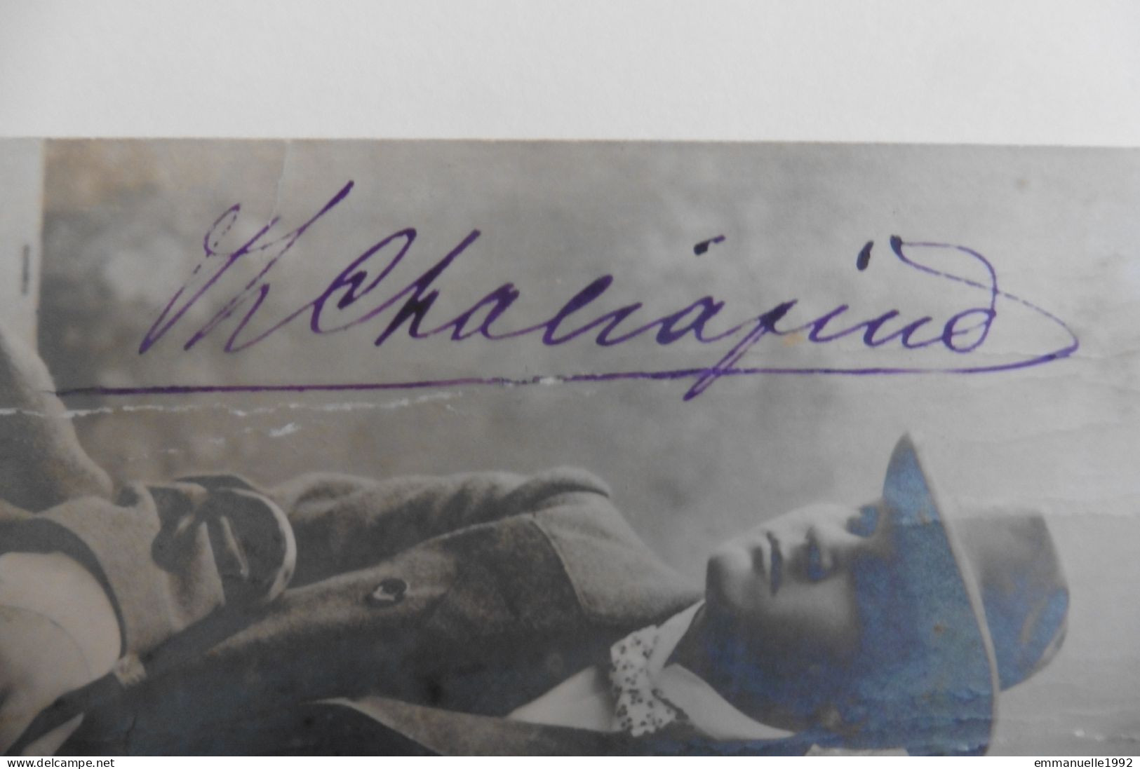 Autographe Carte Postale Photo écrite Et Signée Par Le Chanteur Russe Feodor Chaliapine En 1906 - Sänger Und Musiker