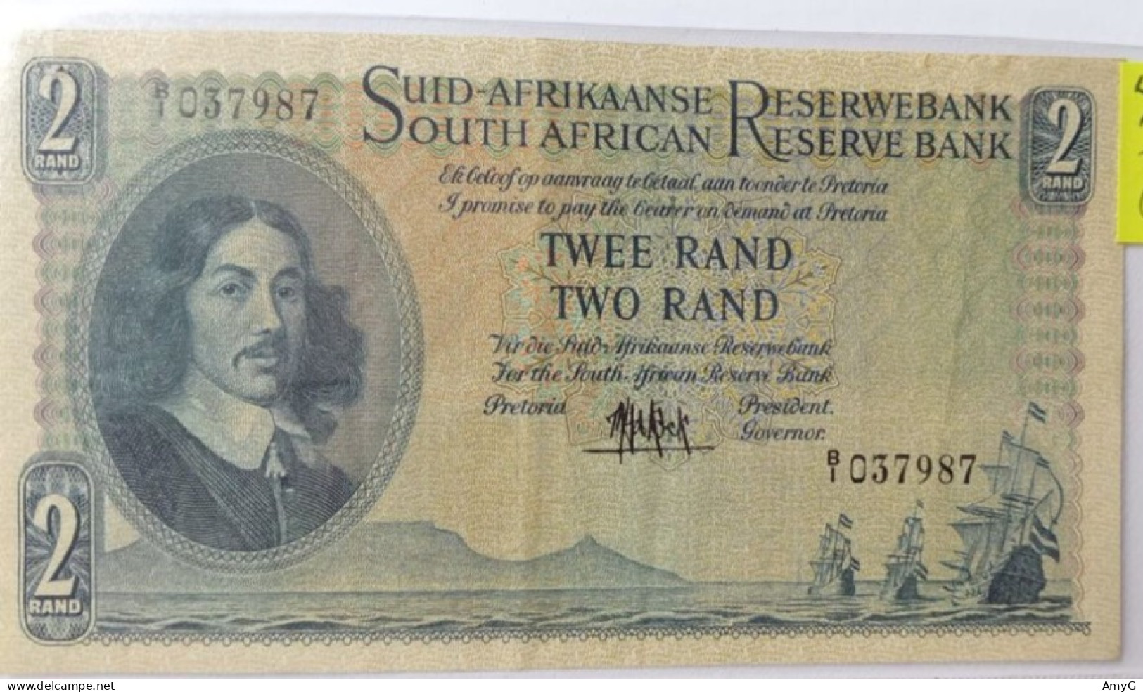 1961 South Africa 2 Rand Note ( VF+ ) - Other - Africa