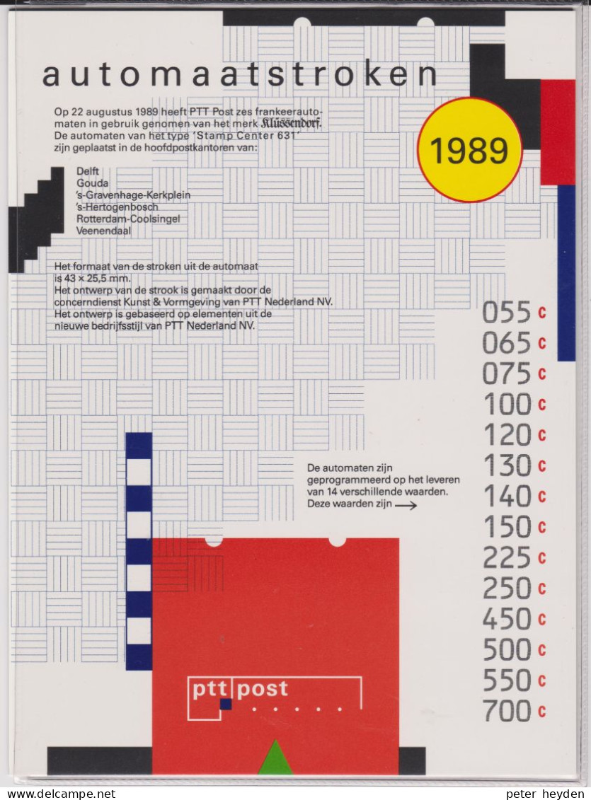 1989 Netherlands Nederland ATM Klüssendorf Set Of 14 In Presentation Pack ~ Nederland Niederlande - Timbres De Distributeurs [ATM]