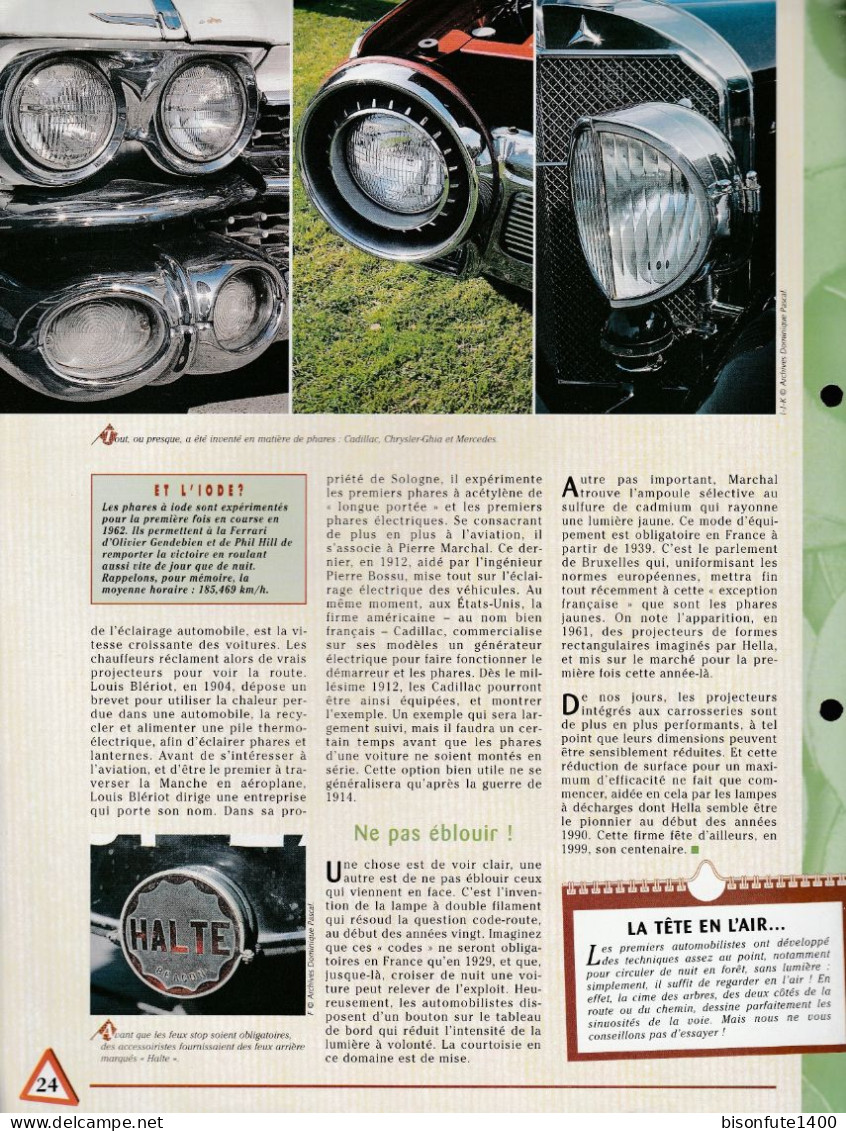 Les Phares : Une Idée Lumineuse ! - Fiche Issue De La Collection Hachette : L'univers De L'automobile - Other & Unclassified