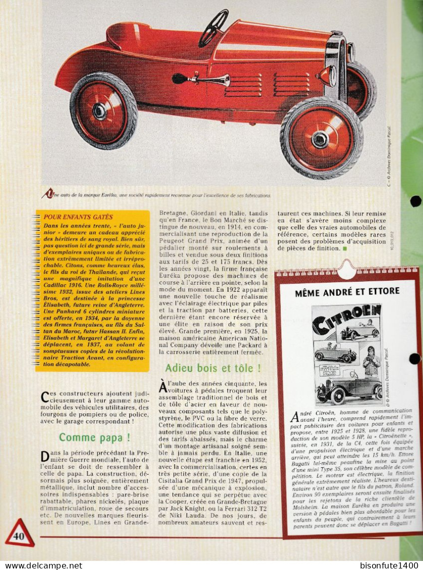 Les Voitures à Pédales - Fiche Issue De La Collection Hachette : L'univers De L'automobile - Andere & Zonder Classificatie