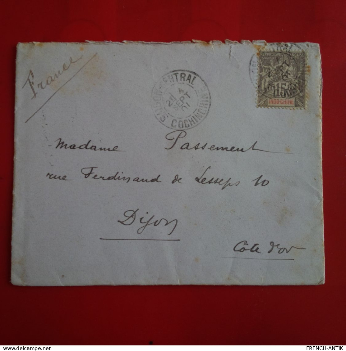 LETTRE INDOCHINE SAIGON POUR DIJON 1901 - Brieven En Documenten