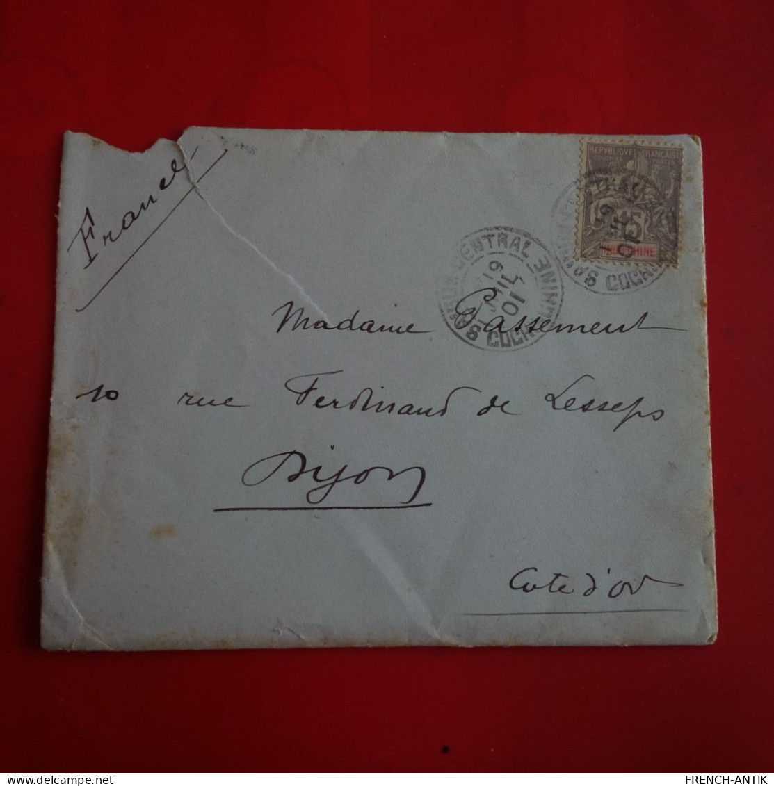 LETTRE INDOCHINE SAIGON POUR DIJON 1901 - Storia Postale