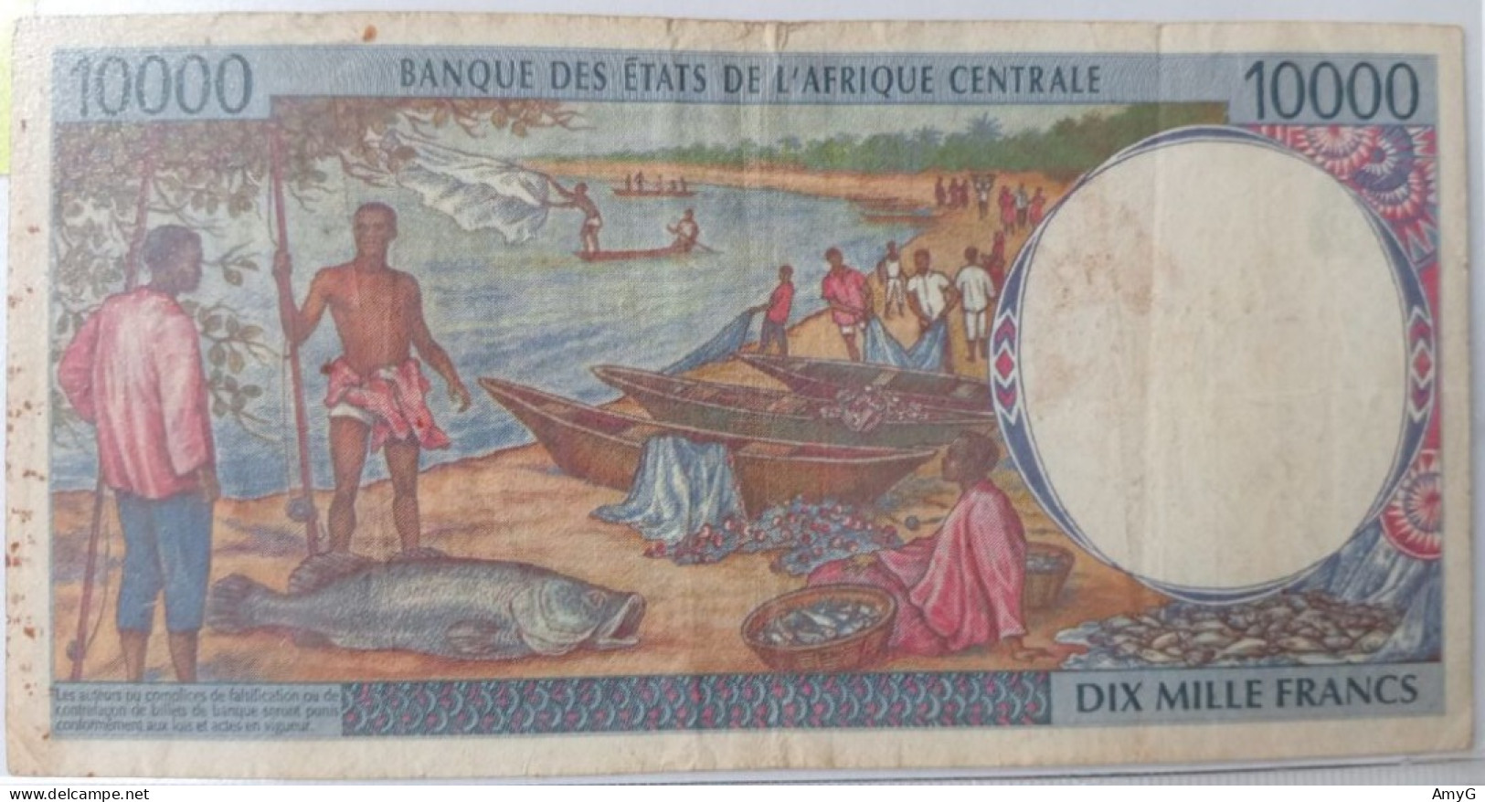 1994 Central Africa Bank 10 000 Franc Note ( Vf ) - Other - Africa