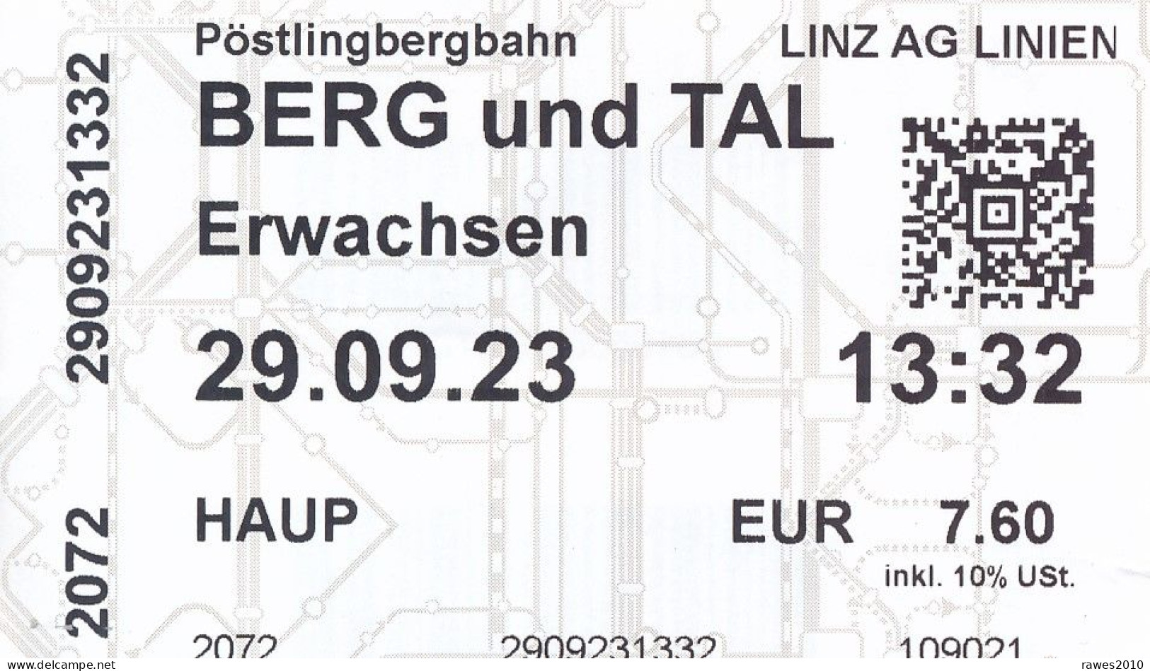 Österreich Linz Pöstlingbergbahn Fahrschein 2023 - Europa