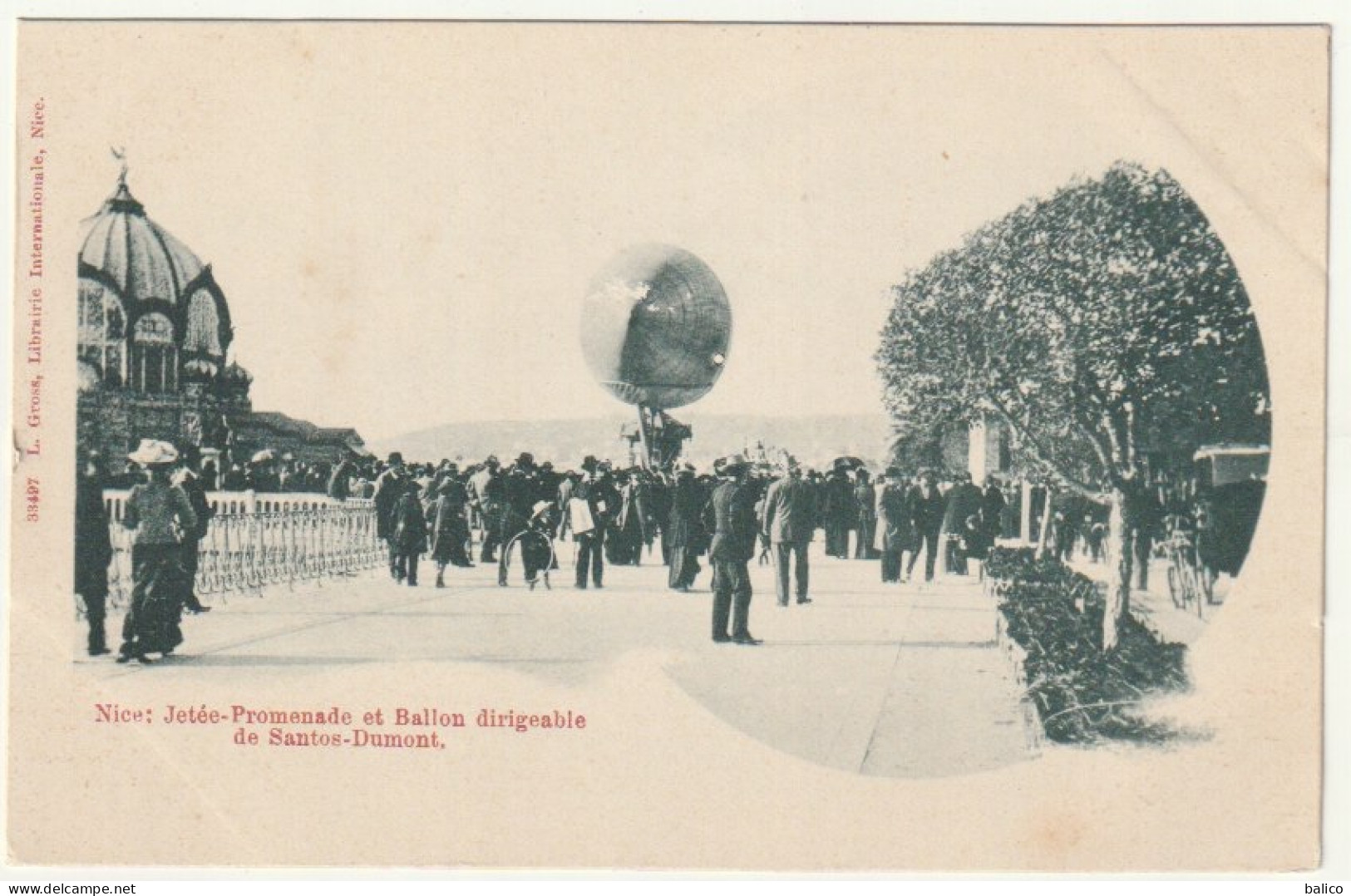 Nice - Ballon Dirigeable De Santos-Dumont, Devant La Jetée Promenade - Transport Aérien - Aéroport