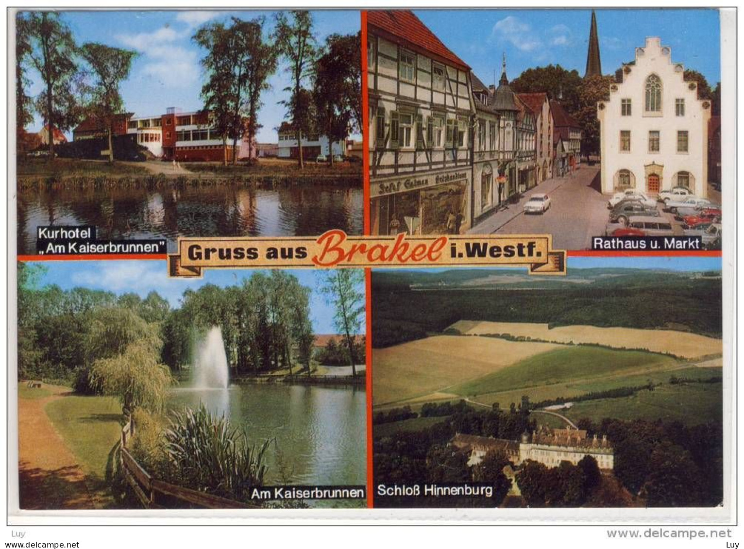 BRAKEL I. Westf. - Kurhotel "Am Kaiserbrunnen", Rathaus U. Markt, Schloß Hinnenburg, 1978 - Brakel