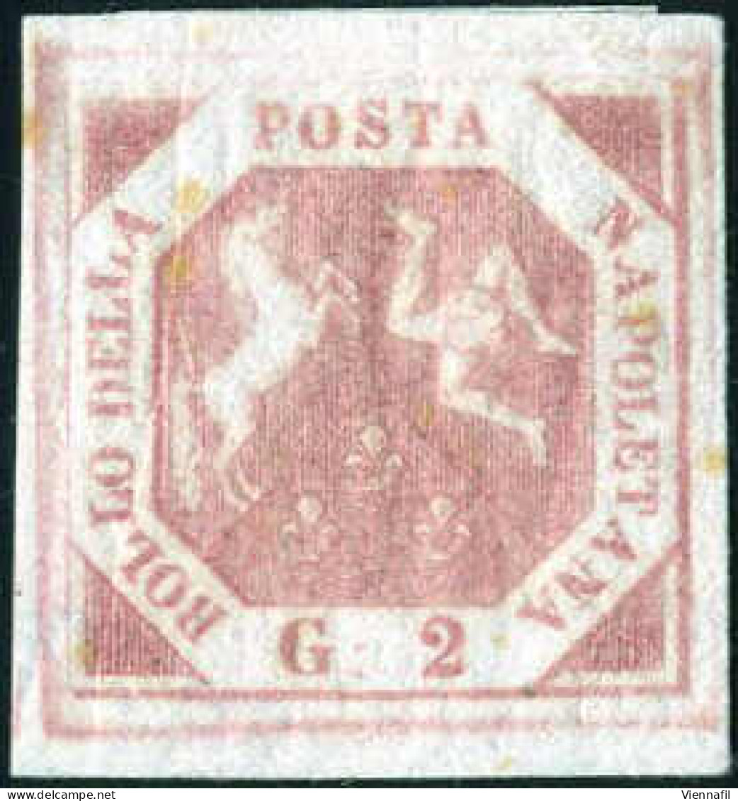 * 1858, 2 Gr. Rosa I Tavola, Nuovo Con Gomma Originale, Sass. 5 / 2200,- Michel 3 - Naples