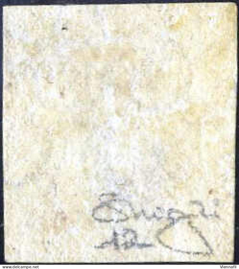 ** 1858, 20 Gr. Rosa Brunastro I Tavola, Nuovo Con Gomma Originale, Cert. Oro Raybaudi, Sass. 12 / 22000,- Michel 6 - Naples