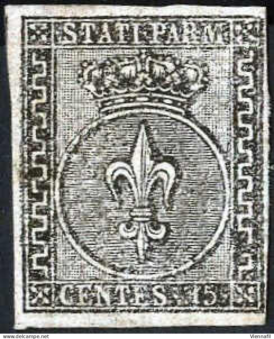 * 1852, 15 C. Rosa, Nuovo Con Gomma Originale, 3 Firme Diverse Dei Diena, Cert. Colla, Gazzi E Sorani, Sass. 3 / 16000,- - Parme