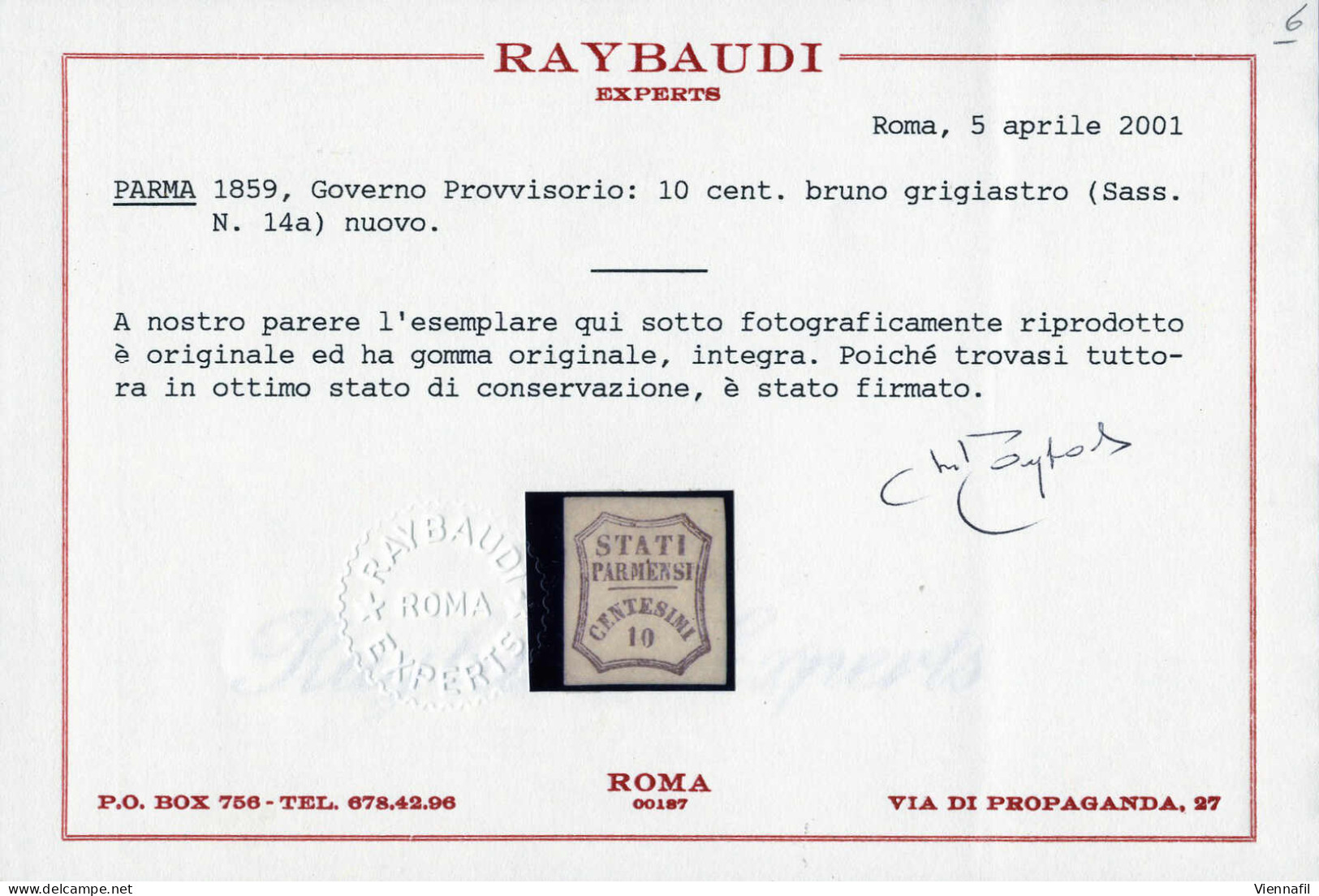 **/* 1859, Governo Provvisorio, 5 C. Verde Giallo (II Composizione), 10 C. Bruno Grigiastro, 20 C. Azzurro E 40 C. Vermi - Parma